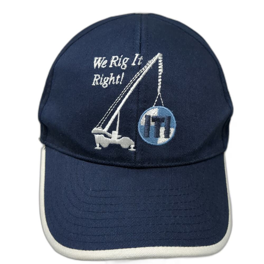 TAPP Snapback Blue White One Size We Rig It Right ITI Crane Logo Hat Structured